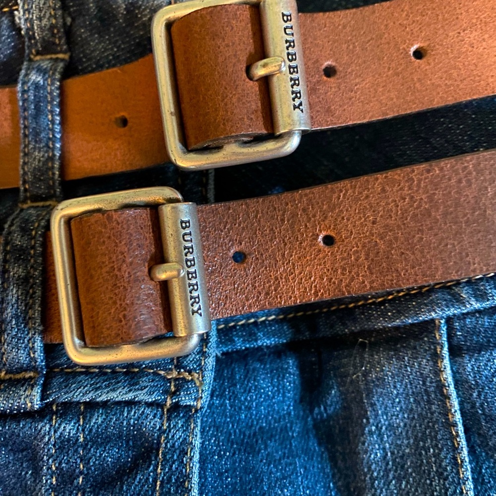 Burberry Denim and Tan Midi Skirt - Picture 2 of 6